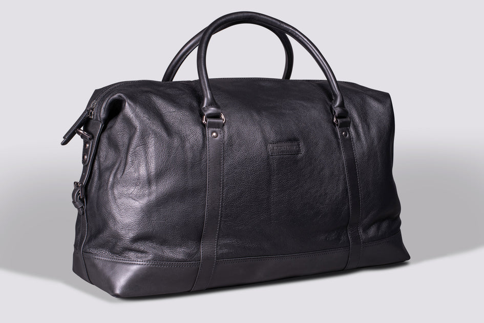 Mens black outlet leather holdall