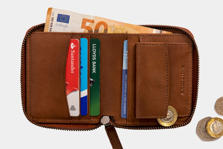 Zip Wallet | Brown Leather